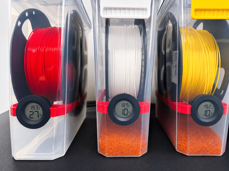 Bobines de filament PLA Boîtes hermétiques de stockage pour filament 3D avec hygromètre numérique et billes de silice déshydratantes
